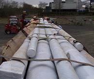 Wrapped masts ready for shipment